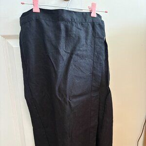 White House Black Market Calf Length Linen Wrap Skirt